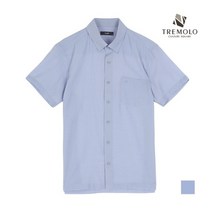 [TREMOLO]라이트블루 잔스트라이프 써커 남방