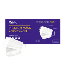 청담 라라 마스크 써멀본드 칼국수 납짝끈 대형 화이트 블랙 100매, 청담 화이트 100매