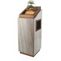 호텔 재떨이 스탠드 대리석 라운지 옥상 건물 흡연, 6. 중형 브라운 우드