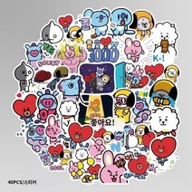 BTS 방탄소년단 방수 만화 포켓 책 스티커 이모티콘 스티커 만화 주머니 책 스티커 이모티콘 스티커 공식, E