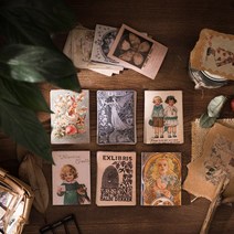 다이어리레시피 빈티지 로맨틱 유럽 우표 스티커 다이어리 꾸미기, 식물우표