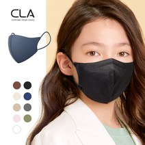 CLA 슬림핏 소형 어린이 키즈 새부리형 2D 컬러 국산 4중 MB필터 마스크, 25매, 블랙