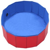 강아지수영장 개 수영장 Foldable 애완 동물 목욕 수영 욕조 Collapsible 풀 고양이 키즈 빅 사이즈, Red+80X30CM