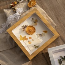 관액자 표구액자 정사각형 수제 DIY 말린 꽃 사진 프레임 커플 생일 선물, 8 인치 내경 20.3 x 20.3 탁상+벽걸이