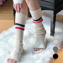 따뜻한 겨울용 필라테스 요가 니트 발목 종아리 워머 발토시 레그워머, 다크그레이