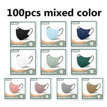 성인용 일회용 얼굴 마스크 재사용 가능 마스크 3D KN95 마스크 ffp2 마스카라 4 레이어 kn95 인증, 100PCS Mixed