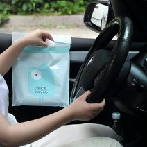 리빙셀렉트 차량용 접착식 쓰레기통 휴대용 쓰레기봉투_핑크 쓰레기봉투, 1개