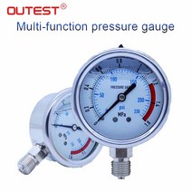 OUTEST 스테인레스 스틸 압력 게이지 공기 오일 물 유압 충격 저항 0-60MPA G1/4 스레드, 10 0-16Mpa