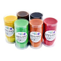 노르딕 색지 머핀컵(중) 200매/베이킹컵/유산지컵, 레드