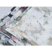 패브릭제이 대폭 버블 착색 락카 플라워 프린트 번아웃 노방 오간자 원단 6종 FJ-004, 네이비（Navy）