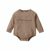 강아지 점프 슈트 Txlixc-신생아 남아 여아용 봄 가을 옷 귀여운 공룡 프린트 긴 소매 삼각형 신생아 의, 01 brown_02 12m