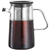 Osaka Glass Cold Brew Coffee Maker with Airtight Seal 1L / 34oz Pitcher with Removable Stainless St, 1