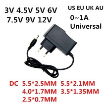 교류 어댑터 LED 조명 스트립 CCTV용 전원 공급 장치 AC 110240V DC 3V 45V 5V 6V 75V 9V 12 V 05A 1A 3 45 5 6 75 9 볼트 충전기, 45.DC  Plug 4017MM  UK3 볼트