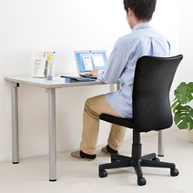 일본의 산악 산업 SANWA 사무실 가정용 컴퓨터 의자 회전 리프트 메쉬 천 중산층 레저, [01] 블랙 150-SNC098, [01] 팔걸이 없음, [01] 나일론 발