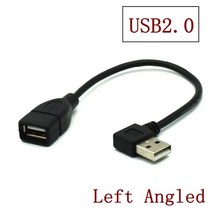 10cm 1M USB 2.0 A 수-암 90 앵글 연장 어댑터 호환 케이블 USB2.0 오른쪽/왼쪽/아래/위 코드 0.5, 03 Left Angled_01 50CM