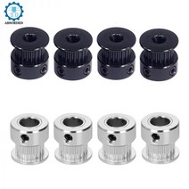 [케이로] 350024 16/20 톱니 알루미늄 동기 기어 휠 나사 보어 3D 프린터 부품 2GT 타이밍 풀리 GT2 벨트 폭 6mm 5mm 2 개 5, Black 20T W6 B8_5PCS