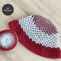 [패키지] 여름숭숭모자 만들기 (마크라메 1볼+동영상+도안), 그레이블루