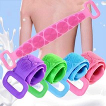 때밀이스펀지 실리콘 바디 스크러버 샤워 브러쉬 1 개 목욕 각질 제거 벨트 등 스크럽 클리너 클리닝 스트, 01 Purple