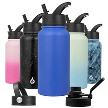 BJPKPK 스테인리스 스틸 보온병 빨대 포함 27 oz 화이트 비취109397, 40oz(1200ml), New-Sapphire