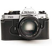 니콘 nikon fm2 fm fm2n fe fe2 독점 블루 타입 가죽 바디 케이스 블랙, 검은색