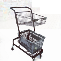 카트 슈퍼 마트 바구니 손수레 촬영 장보기 바구 카, 실버이븐핸들바노란색액세서리