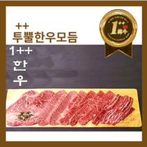 실속세트 최고급 투뿔 한우 구이용 모듬 구성 꽃등심 살치살 갈비살 업진살 부채살, 5종 600g 모듬1세트