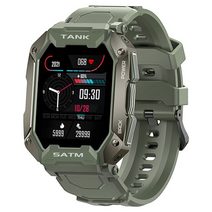 스마트워치 Kospet 탱크 m1 군사 smartwatch 5atm 방수 30 일 배터리 수명 24 스포츠 모드 심박수 견고한 남성용, 초록