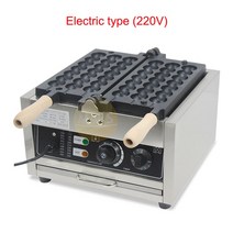 타코야끼팬 기계 미니붕어빵 무쇠와플팬 판 틀 만들기 키트 스낵 꼬치 와플 전기 타코야키 볼 그릴 설탕 톱니 모양 베이킹 팬 장비, 1.electric 220v - 미국