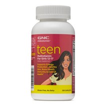 GNC teen Multivitamin For Girls 틴 멀티비타민 여자 청소년 120정, 1병