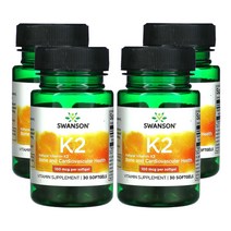 스완슨 천연 비타민 K2 100mcg 소프트젤 30정, 4팩