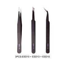 제전매트 1200 정전기 방지 전화 수리 300x200mm 단열 실리콘 접 작업 도구 마더 보드 납땜, 03 3pcs Tweezers