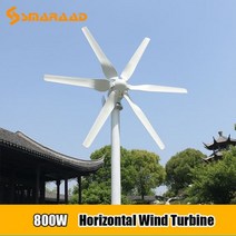 풍력발전기 해상풍력 소형 풍력 발전기 도착 친환경 에너지 6 블레이드 800W 12V 24V 터빈 풍차 PWM 컨트롤러 가정용 낮은 풍속 시작, CHINA, Wind turbine Only + 800W