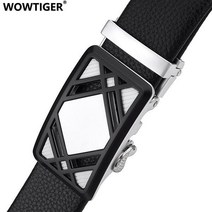 남성혁띠 WOWTIGER 그리드 자동 3 5cm 간지 가죽