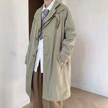 블랙 덕계 트렌치코트 남중 롱 춘추조표 인스 루스 캐주얼 건빵 겨울코트 남성코트 모직 코트 야상 램스울 남자코트