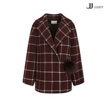 JJ지고트 울 100 체크 케이프 코트 GLBA0CT36