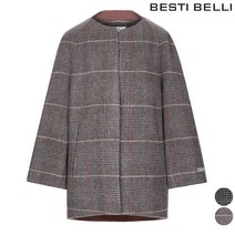 핸드메이드 울 블렌디드 노카라 하프 코트 (BBHRX2685)