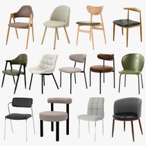 모던 심플 인테리어 디자인체어 패브릭 벨벳 가죽 카페의자, 버드암_카키_BIRDW