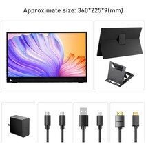 did모니터 전자메뉴판 2K 휴대용 모니터 15.6 인치 HDR IPS 스크린 컴퓨터 디스플레이 게임 PC 노트북 MAC Xbox PS4 5 스위치 폰 USB C HDMI, [01] 15.6inch all, [04] EU 플매트 카펫 러그