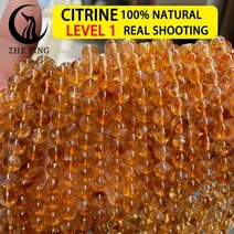 보석호박 Zhe ying 품질 100 천연 황수정 돌 라운드 앰버 컬러 비즈 만들기 diy 팔찌 목걸이 153939