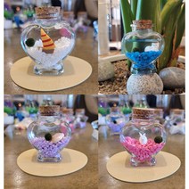 마리모키우기 국산 DIY 별 하트 미니유리어항, 블루, 토끼, 1개