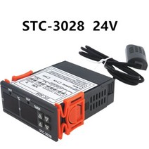 자동 온도 조절기 디지털 컨트롤러 STC-3008 STC-3028 온도계 센서 습도계 12V 24V 220V, CHINA, STC-3028 24V