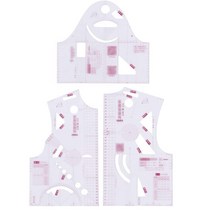 1 : 3 헝겊 디자인 눈금자 투명 프랑스어 곡선 통치자 측정기 통치자 디자인 눈금자 패턴 인형 재봉 도구를위한 만들기, 하나, 하나