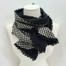 홀리 체크 레이스 스카프 머플러 가을 봄