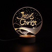 비취우드 LED 홀리램프 PL07 예수님 형상 상패 임명패