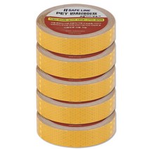 PET 반사테이프 반사 스티커 25mm X 10M 5개입, 황색