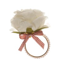 WENYAN 냅킨 패션 냅킨 홀더 버클 장식 소박한 냅킨 저녁 식사 오찬 피크닉 뷔페, 10.5cmx8.5cm, 합금, 하얀색