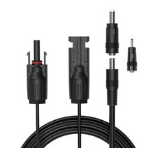 jackery allpowers 더 휴대용 발전소를 위한 dc5521 dc5525 dc3513.5 커넥터가 있는 태양열 충전 케이블 연장 케이블., 블랙-1