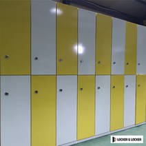 락카장 개인 락커 2단 목재 학교 개인 학원 독서실 락커룸 잠금캐비넷, 화이트 옐로우 바둑이+엠보손잡이