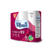 [UNIQ] 잘풀리는집 더도톰한 3겹 퀼팅화장지 9롤 재스민향 100% 무형광, 4개