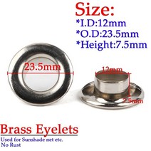포장마차 천막 비닐 타포린 방수포 1-100Pcs 태양 그늘 그물 부속품 금관 악기 Eyelets 펀치 공구은 Button, 02 Brass Eyelets_04 100Pcs
